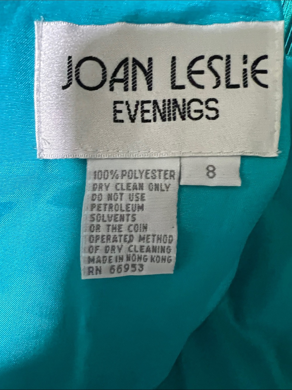 Joan Leslie Evenings Teal Evening Dress
